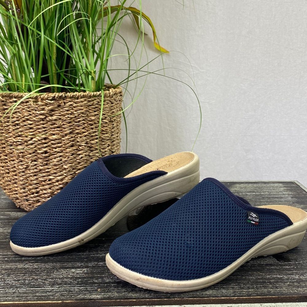 Fly Flot Blue Slide‎ Comfort Clog Shoes 40 9